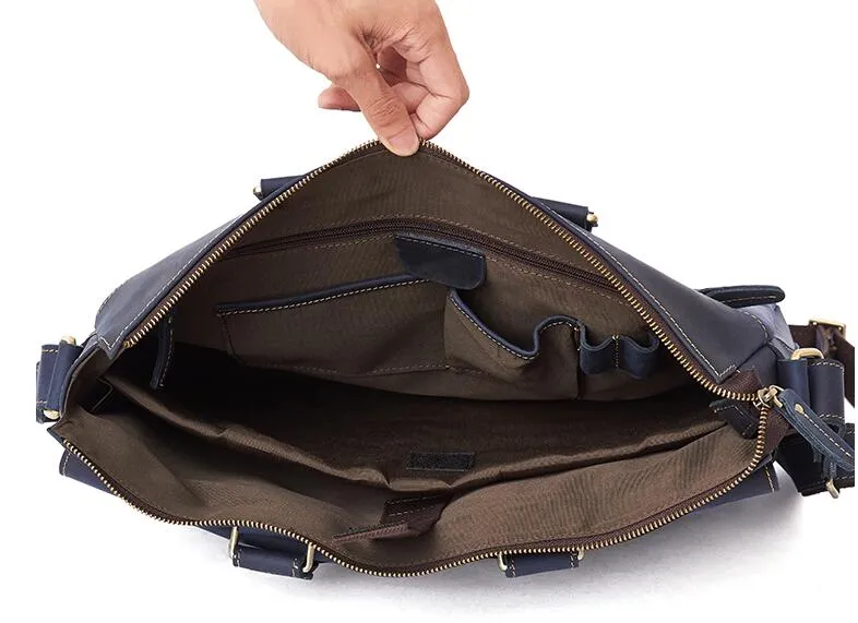 LEATHER MENS BRIEFCASE Vintage WORK BAG BUSINESS BAG FOR MEN