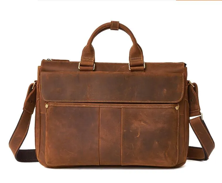 LEATHER MENS BRIEFCASE Vintage WORK BAG BUSINESS BAG FOR MEN