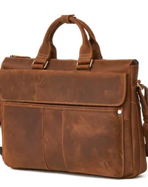 LEATHER MENS BRIEFCASE Vintage WORK BAG BUSINESS BAG FOR MEN