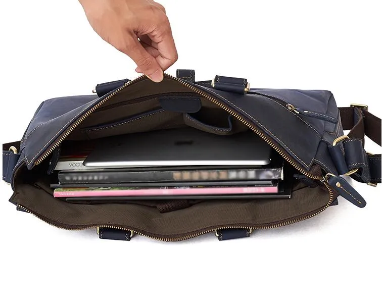 LEATHER MENS BRIEFCASE Vintage WORK BAG BUSINESS BAG FOR MEN