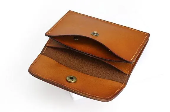 Leather Mens Card Wallet Front Pocket Wallet Small Slim Wallets Change Wallets for Men
