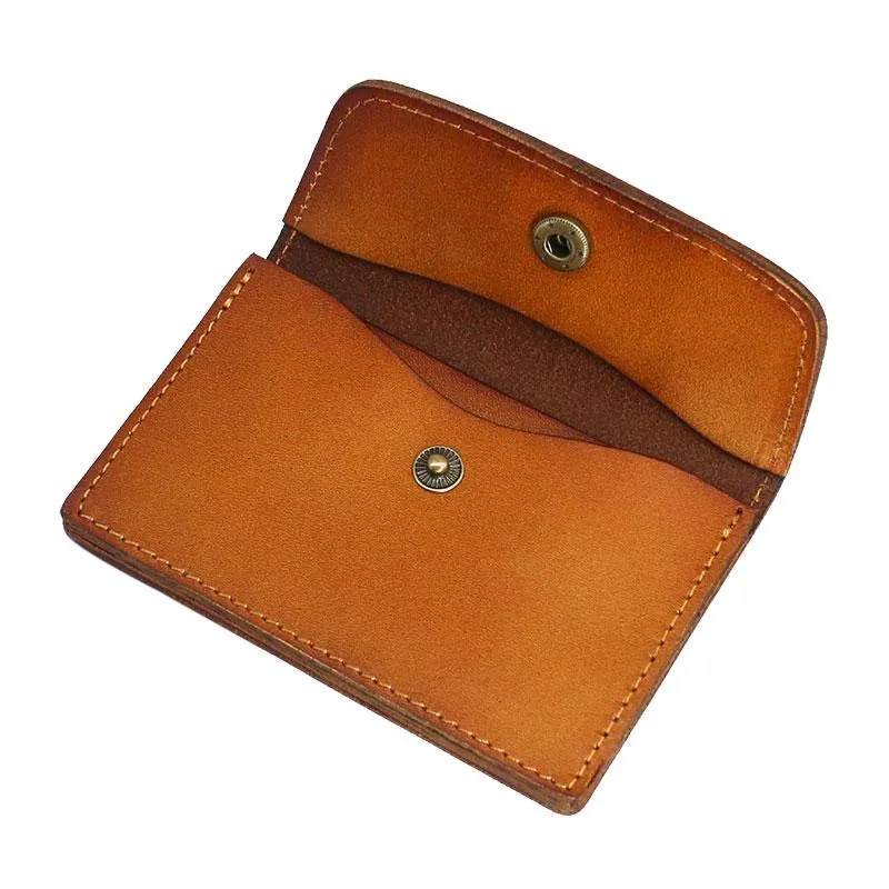 Leather Mens Card Wallet Front Pocket Wallet Small Slim Wallets Change Wallets for Men