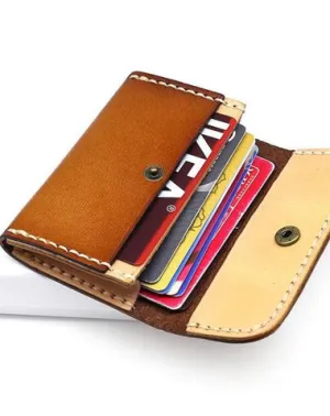 Leather Mens Card Wallet Front Pocket Wallets Small Slim Wallets Change Wallet for Men