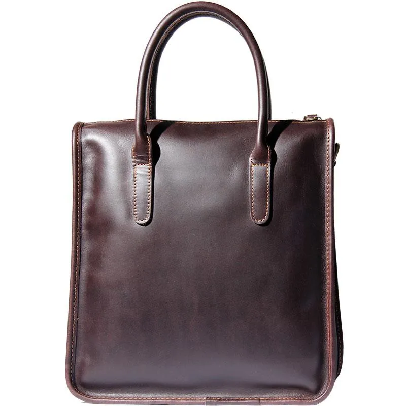 Leather Mens Coffee Handbag Briefcase Shoulder Bag Work Bag Business Bag for men