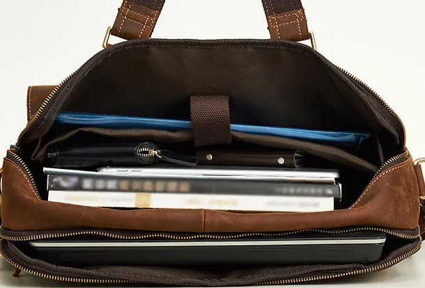 Leather Mens Handbag Briefcase Shoulder Bag Messenger Bag Travel Bag Business Bag for men