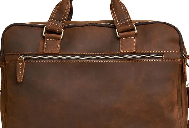Leather Mens Handbag Briefcase Shoulder Bag Messenger Bag Travel Bag Business Bag for men