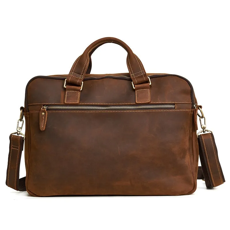 Leather Mens Handbag Briefcase Shoulder Bag Messenger Bag Travel Bag Business Bag for men