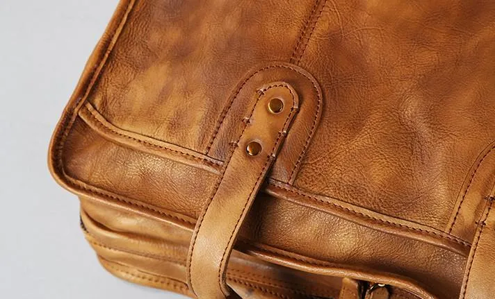 Leather Mens Large Travel Bag Shoulder Bag Laptop Bag Briefcase Weekender Bags for Men