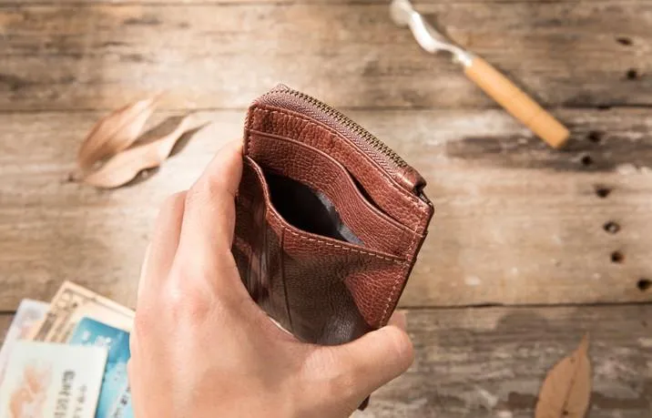 Leather Mens Slim Card Holder Front Pocket Wallets Card Wallets for Men