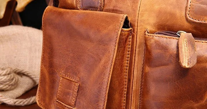 Leather Mens Vintage Briefcase Business Bag Work Bag For Men