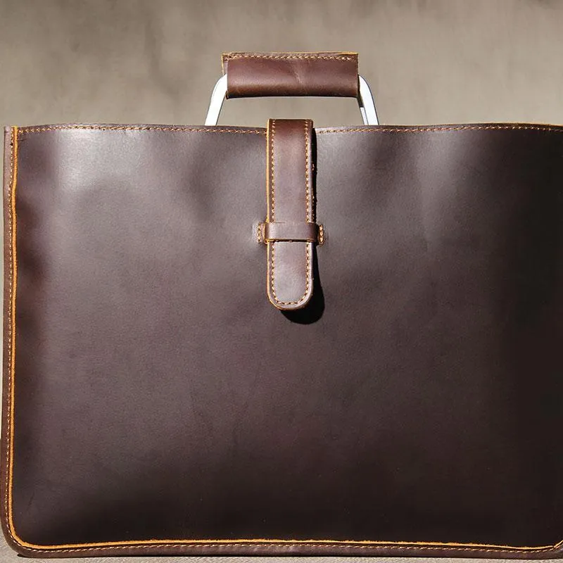 Leather Mens Vintage Briefcase Handbag Work Bag Business Bag Laptop Bag for men