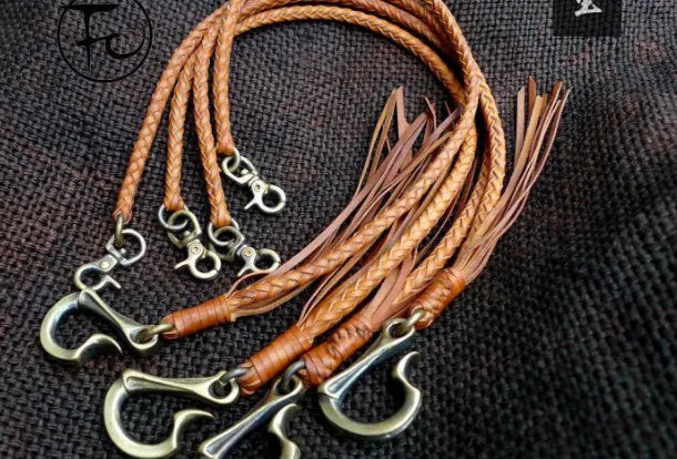 Leather trucker wallet biker wallet Chain for chain wallet biker wallet with dragon hook
