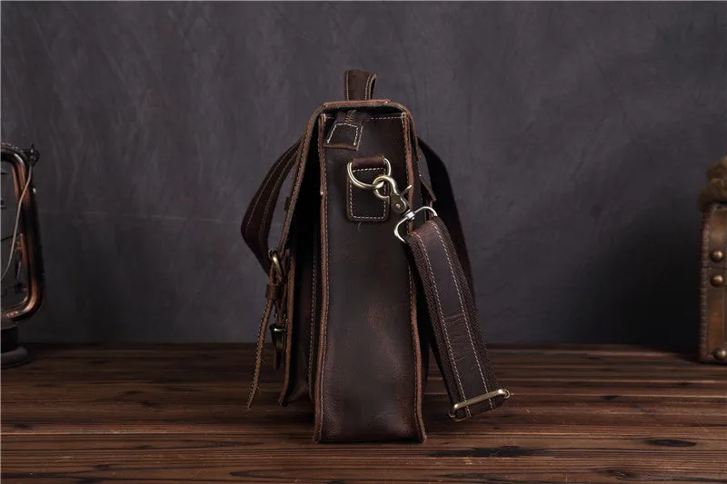 Leather Vintage Mens Briefcase Lawyer Briefcase Laptop Briefcase Business Briefcase For Men