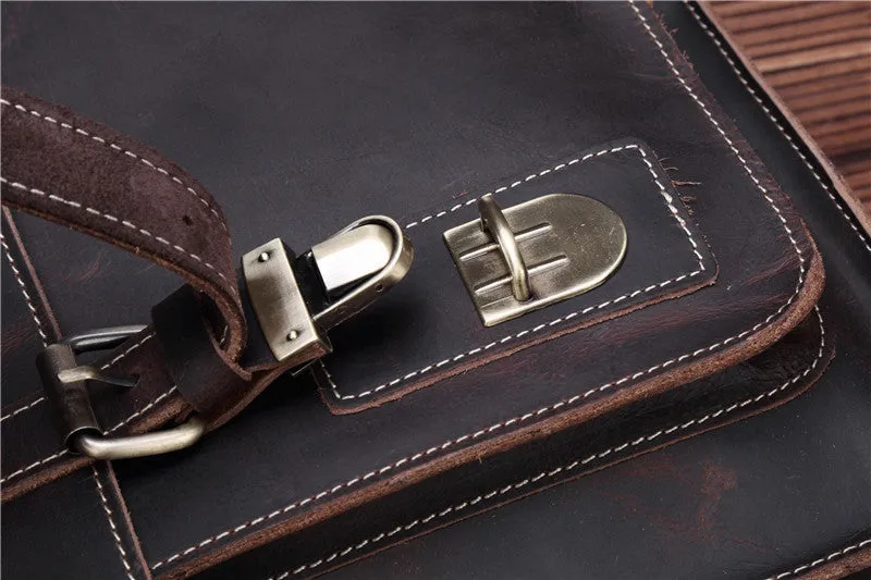 Leather Vintage Mens Briefcase Lawyer Briefcase Laptop Briefcase Business Briefcase For Men
