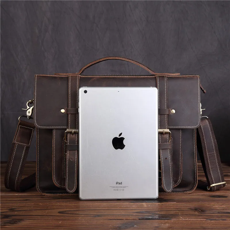 Leather Vintage Mens Briefcase Lawyer Briefcase Laptop Briefcase Business Briefcase For Men