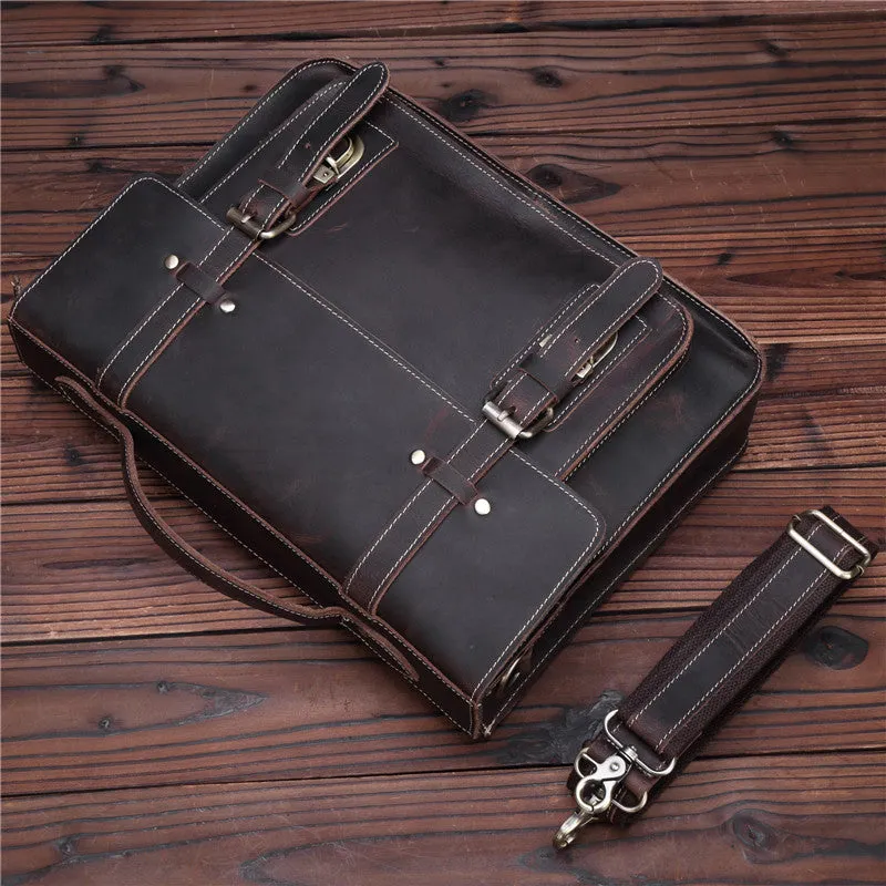 Leather Vintage Mens Briefcase Lawyer Briefcase Laptop Briefcase Business Briefcase For Men