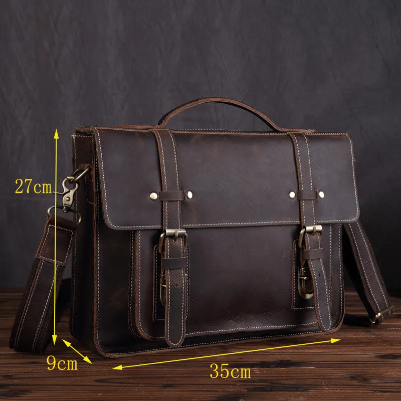 Leather Vintage Mens Briefcase Lawyer Briefcase Laptop Briefcase Business Briefcase For Men
