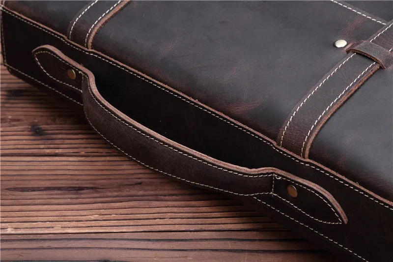 Leather Vintage Mens Briefcase Lawyer Briefcase Laptop Briefcase Business Briefcase For Men