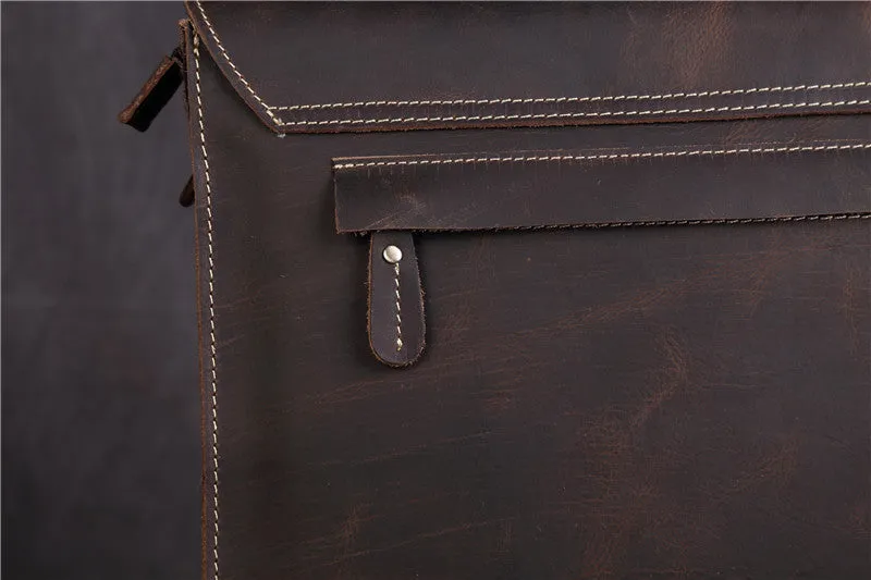 Leather Vintage Mens Briefcase Lawyer Briefcase Laptop Briefcase Business Briefcase For Men