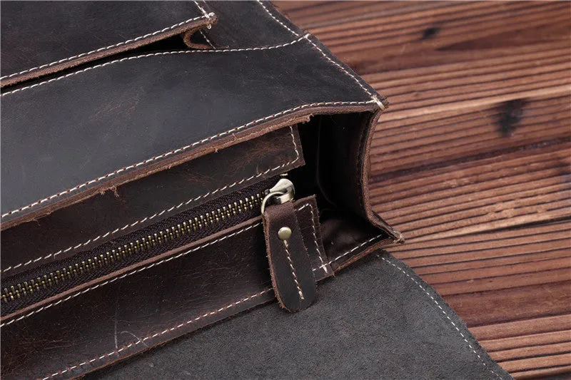 Leather Vintage Mens Briefcase Lawyer Briefcase Laptop Briefcase Business Briefcase For Men