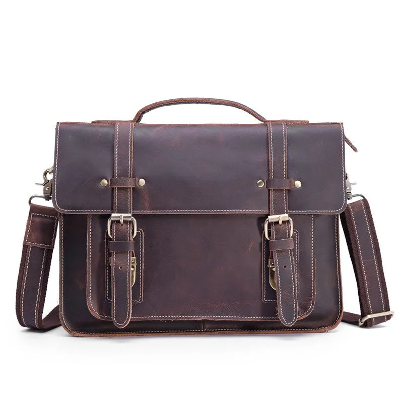 Leather Vintage Mens Briefcase Lawyer Briefcase Laptop Briefcase Business Briefcase For Men