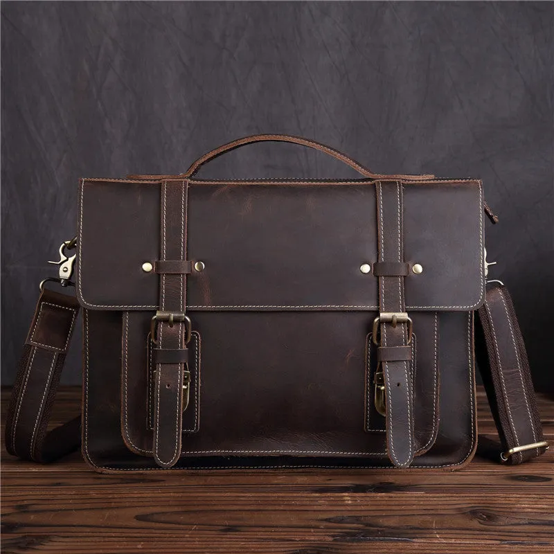Leather Vintage Mens Briefcase Lawyer Briefcase Laptop Briefcase Business Briefcase For Men