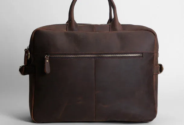 Leather vintage mens Briefcase Shoulder Bag Laptop Bag Handbag