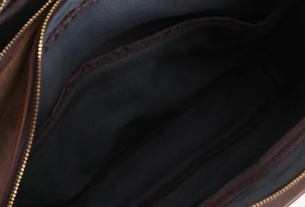 Leather vintage mens Briefcase Shoulder Bag Laptop Bag Handbag