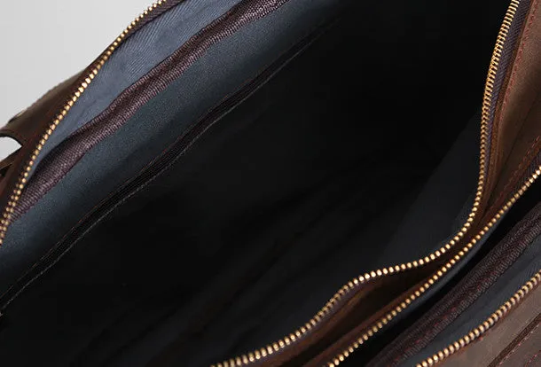 Leather vintage mens Briefcase Shoulder Bag Laptop Bag Handbag
