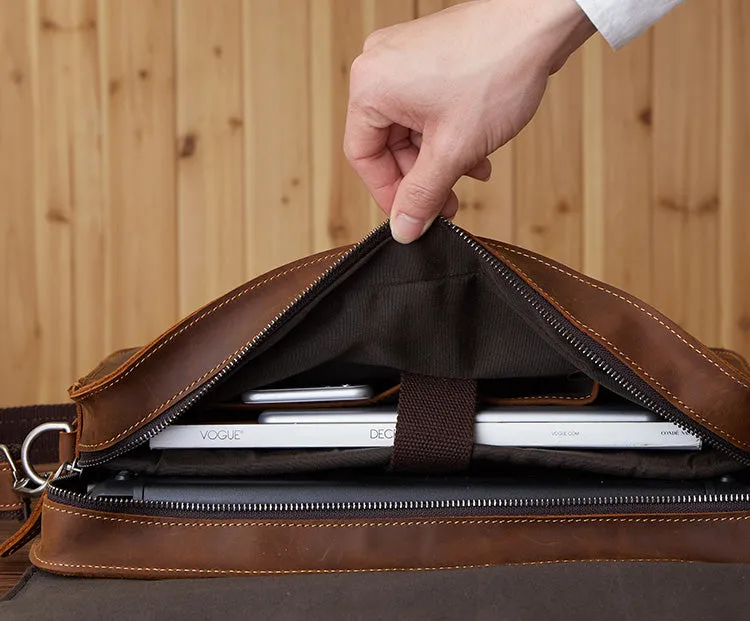 Leather Vintage Mens Briefcases Lawyer Briefcase Laptop Briefcase Business Briefcase For Men
