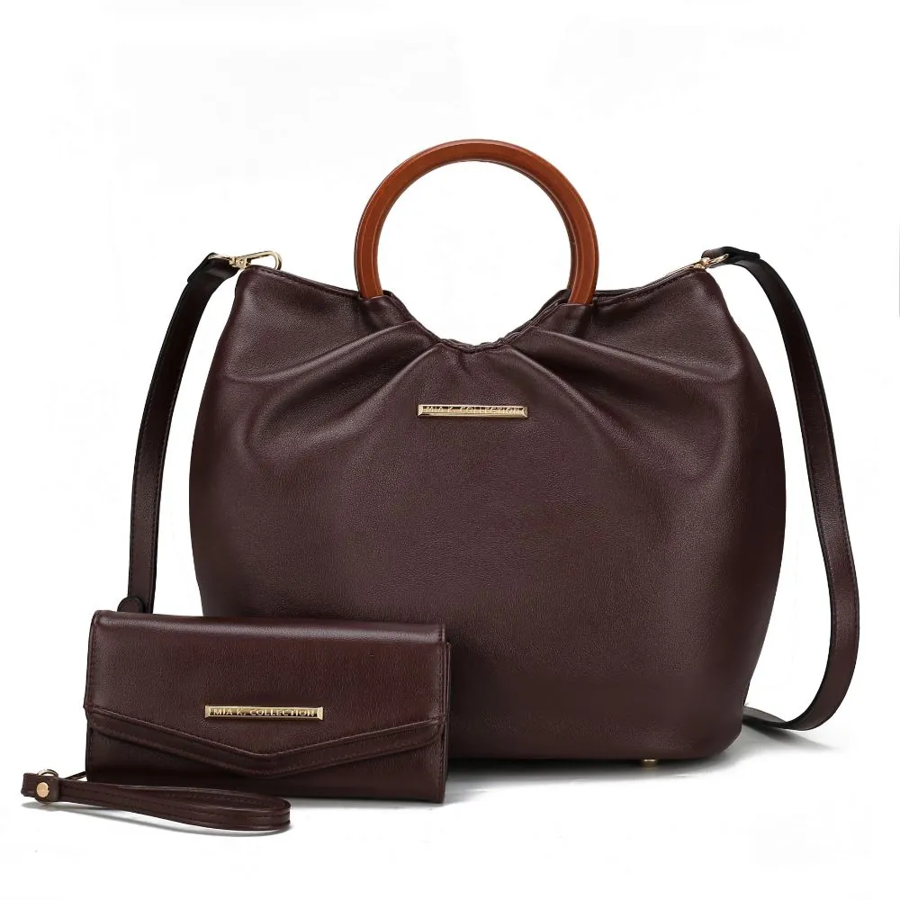 Leilani Vegan Leather Tote Handbag with Wallet