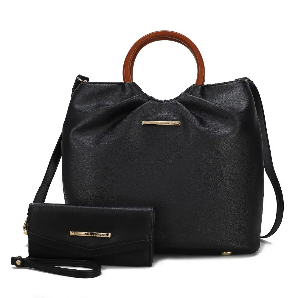 Leilani Vegan Leather Tote Handbag with Wallet