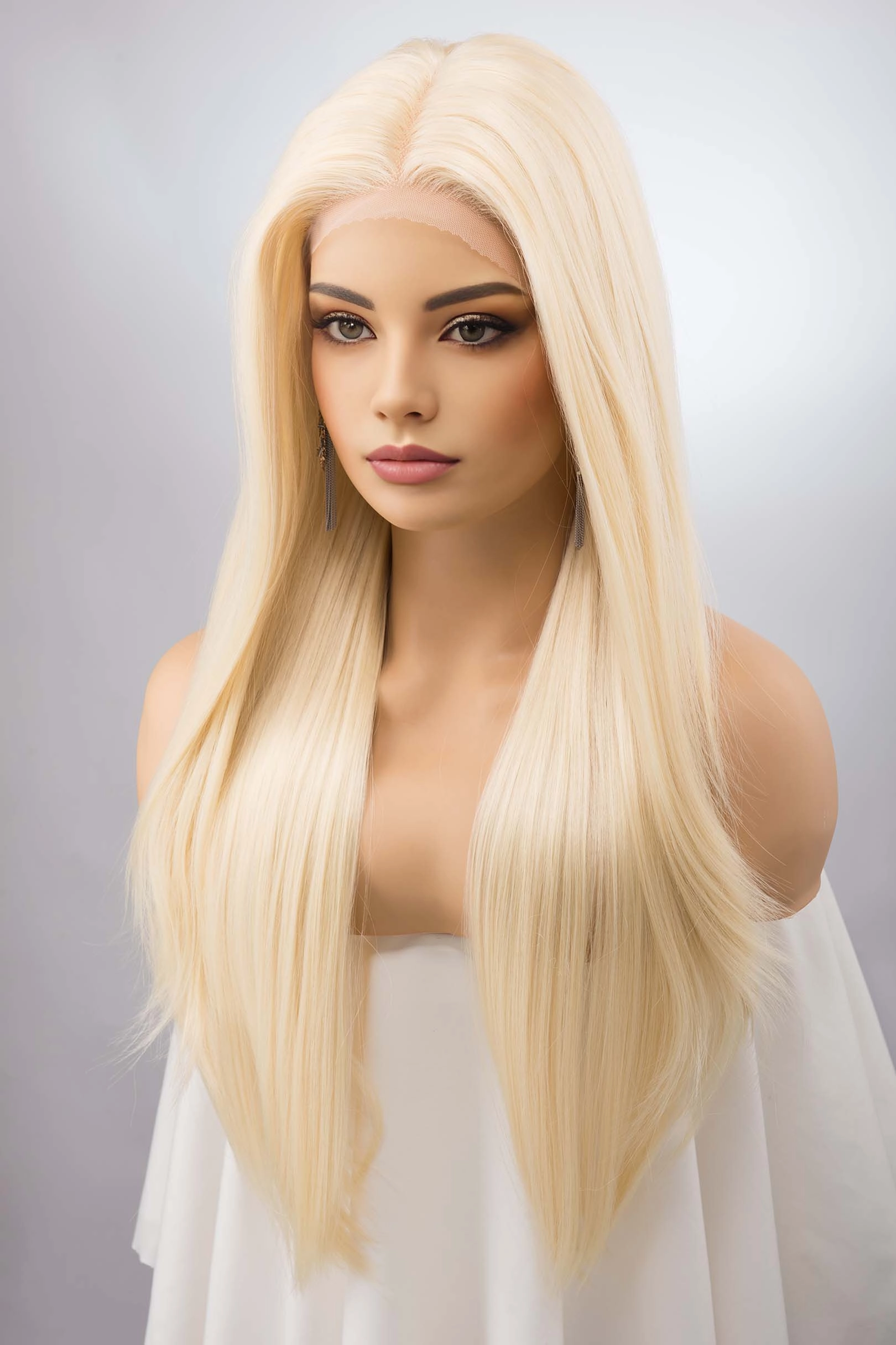 Light Blonde Straight Lace Front Synthetic Wig Ivy Barbie Look