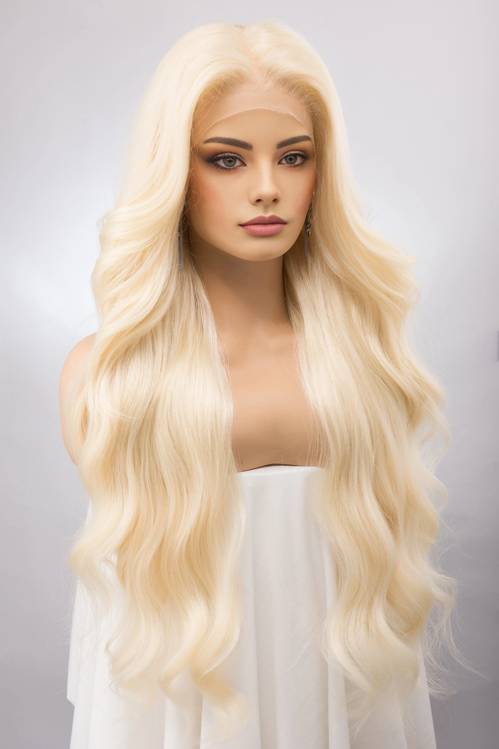 Light Blonde Wavy Lace Front Synthetic Wig Irina