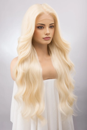Light Blonde Wavy Lace Front Synthetic Wig Irina