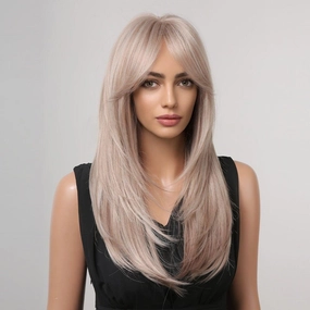 Light Brown Wig with Bangs