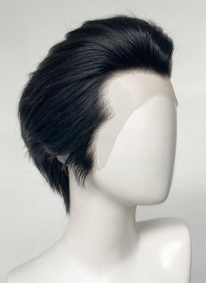 Like a Dragon Kazuma Kiryu Straight Slicked Back Black Lace Front Synthetic Men's Wig LF6010B