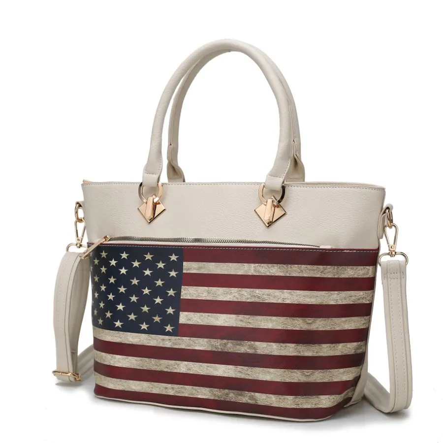 Lilian Vegan Leather Womens FLAG Tote Bag