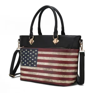 Lilian Vegan Leather Womens FLAG Tote Bag