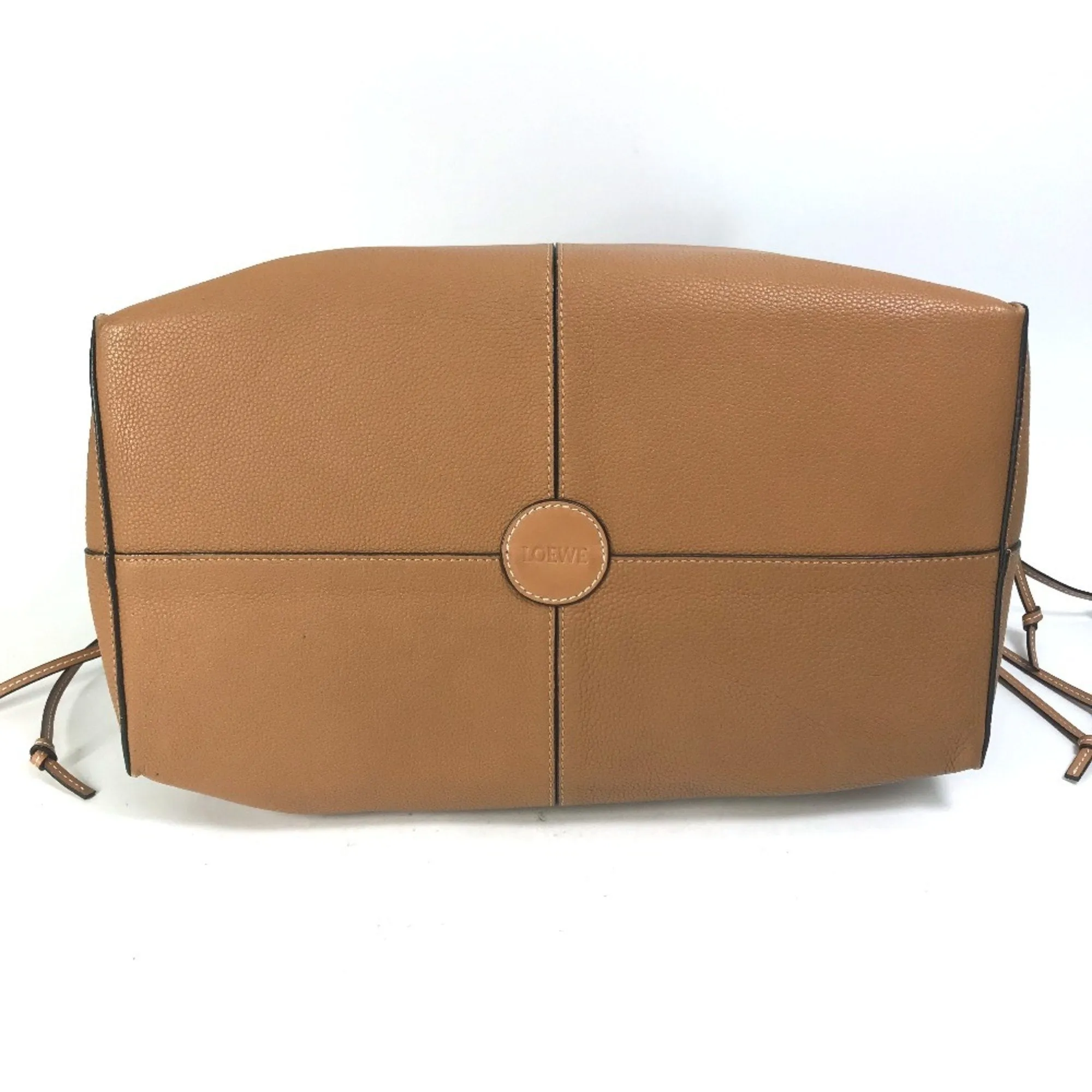 Loewe Camel Leather Shoulder Bag Tote Bag (Pre-Owned)