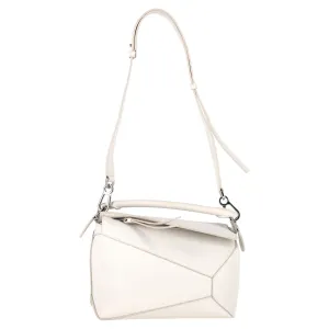 Loewe Puzzle Small Bag in White Calfskin Leather