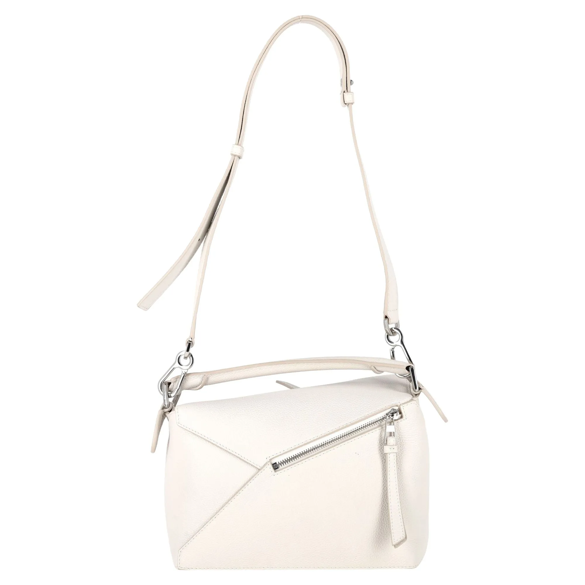 Loewe Puzzle Small Bag in White Calfskin Leather