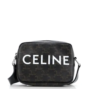 Logo Messenger Bag Triomphe Coated Canvas Mini