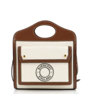 Logo Pocket Tote Canvas with Leather Mini