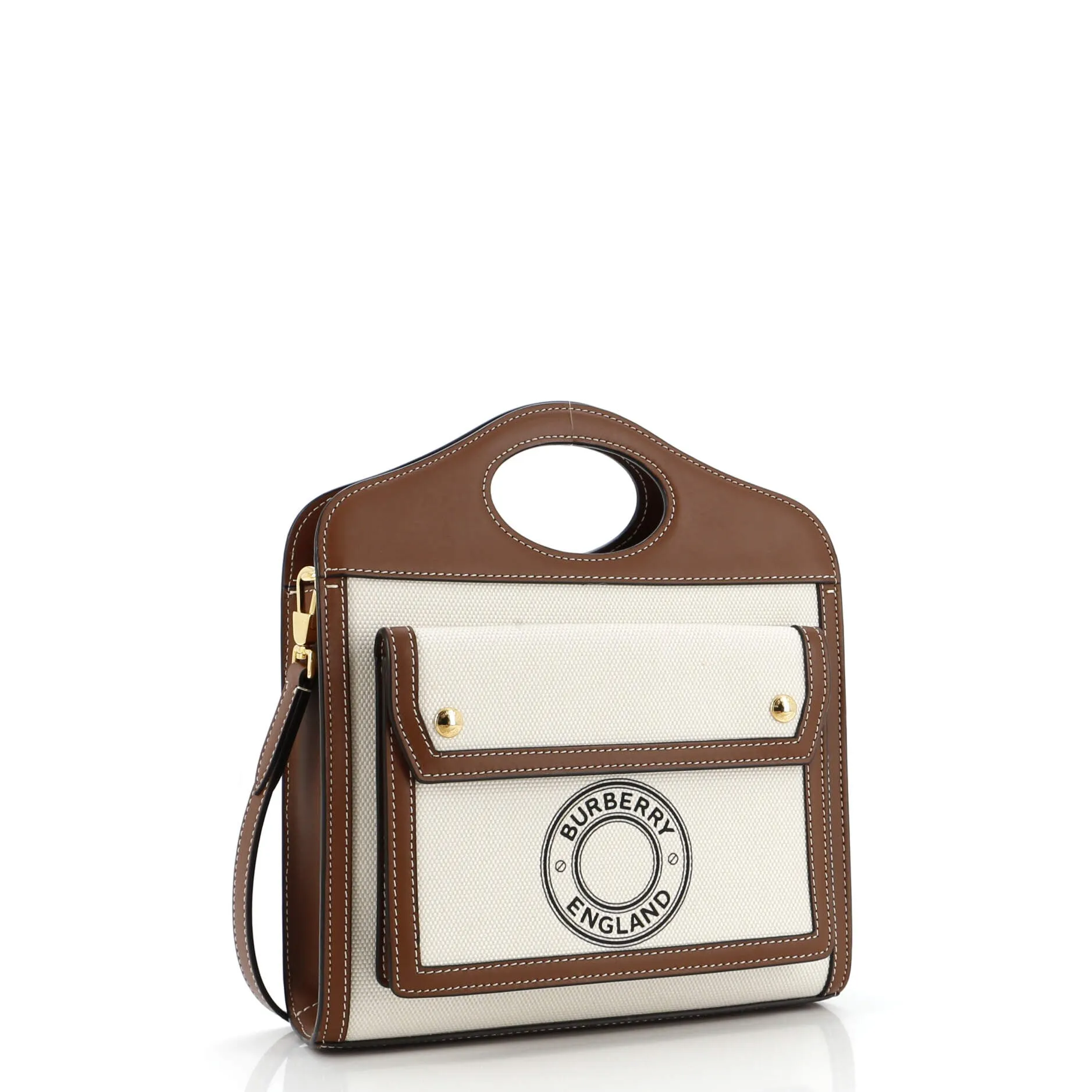 Logo Pocket Tote Canvas with Leather Mini