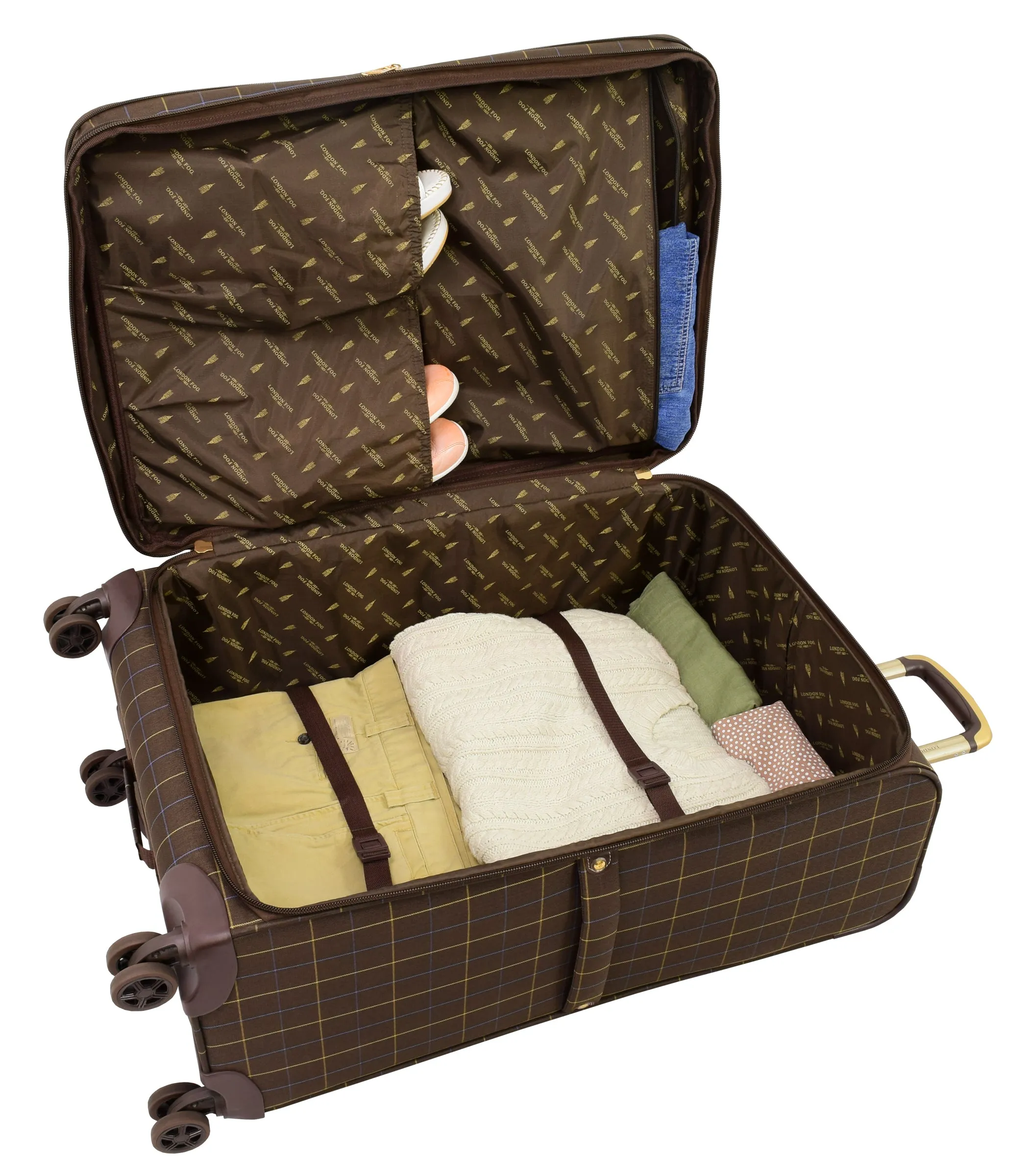 London Fog Brentwood 4 Piece Set (20"/24"/28"/Tote) 4-Wheel Luggage Sets