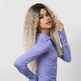 Long Blonde Wavy Wigs