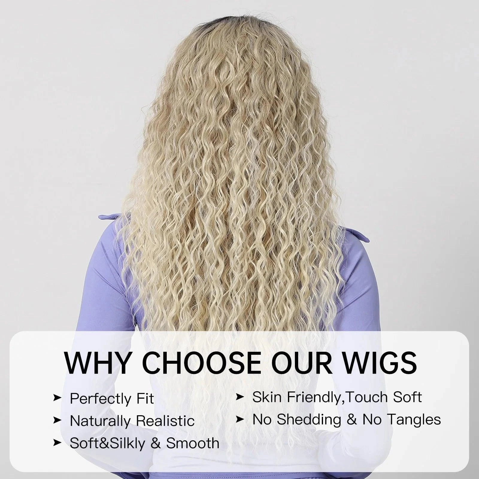 Long Blonde Wavy Wigs