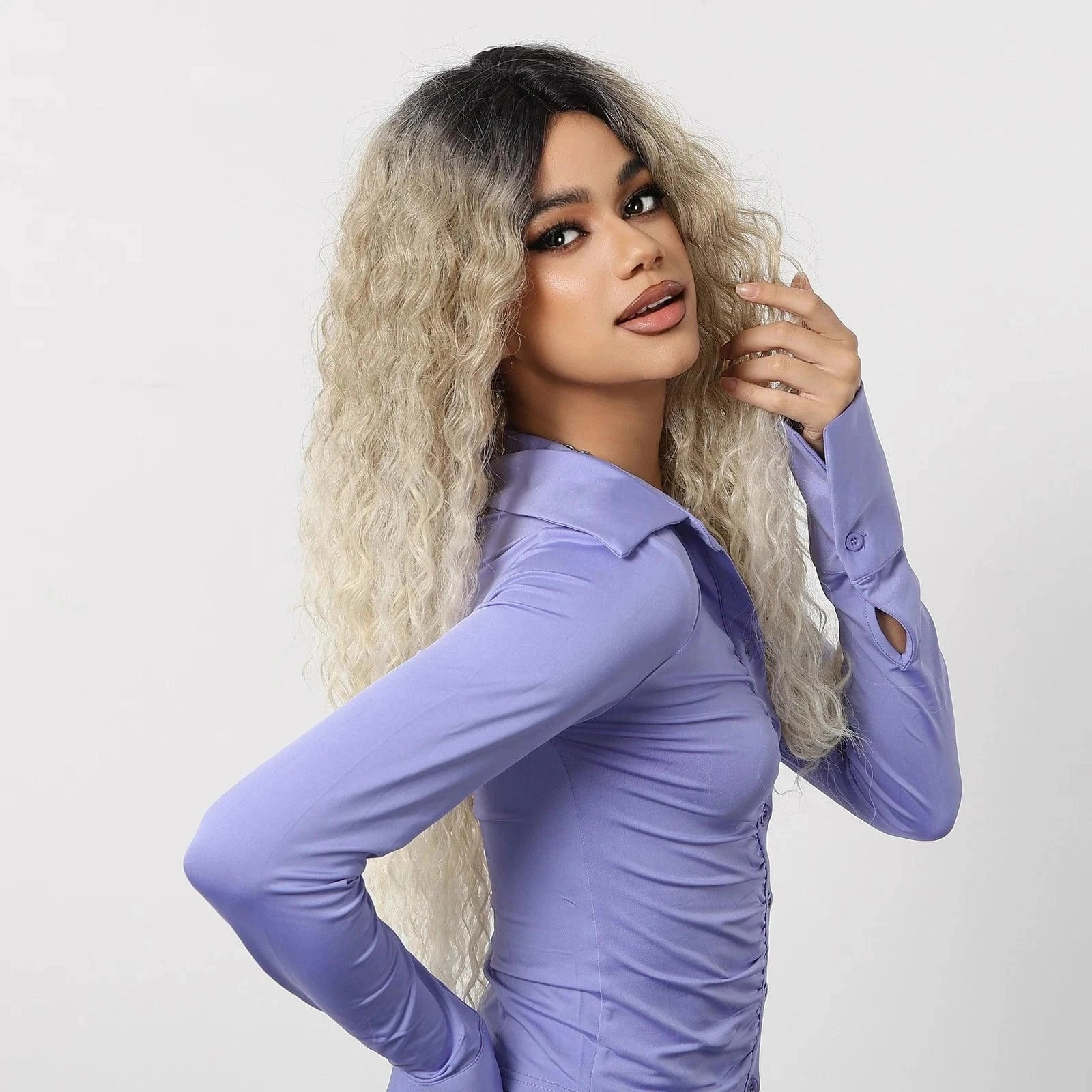 Long Blonde Wavy Wigs