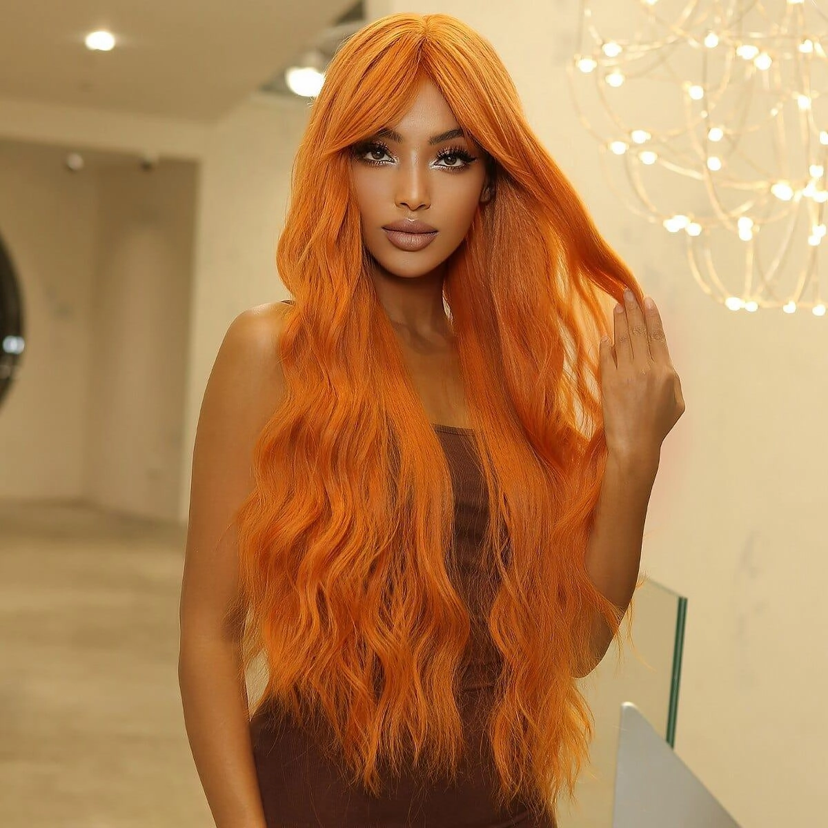 Long Copper Wig